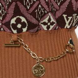 Pre Owned بلوفر لوي فيتون تريكو صوف أحمر بنقشة شعار الماركة مقاس صغير جدًا (اكس سمول)