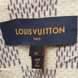 Pre Owned معطف لويس فيتون صوفي بيج بمزيج قابل للعكس مع غطاء رأس مقاس متوسط (ميديم)