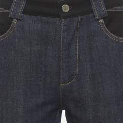 مملوكة مسبقًا بنطلون جينز لوي فيتون داكن أزرق بفتحة نحيفة مقاس وسط 29 بوصة