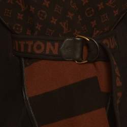 Pre Owned بونشو لويس فيتون أسود من اللباد مع تقليم من الجلد مقاس متوسط (ميديم)