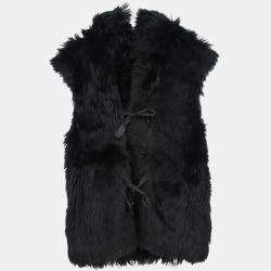مملوكة مسبقًا Louis Vuitton Reversible Fur Vest Black IT 34
