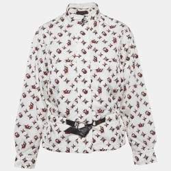 مملوكة مسبقًا Louis Vuitton White Monogram Print Nylon Wind Breaker S