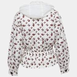 مملوكة مسبقًا سترة ريح نيلون بطبعة المونوغرام باللون الأبيض لويس فيتون مقاس صغير (سمول)