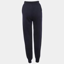 مملوكة مسبقًا بنطلون لوي فيتون كحلي مقلم قطن مقاس متوسط (ميديم)