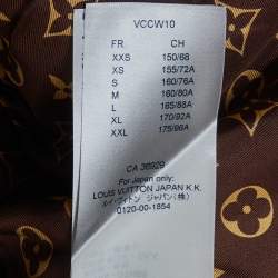 مملوكة مسبقًا بنطلون لوي فيتون كحلي مقلم قطن مقاس متوسط (ميديم)