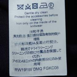 Pre Owned Louis Vuitton Navy Blue Cashmere Knit Zip-Up Jacket S