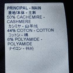 Pre Owned Louis Vuitton Navy Blue Cashmere Knit Zip-Up Jacket S