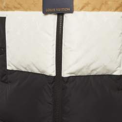 Pre Owned سترة لوي فيتون مبطنة منفوخة نايلون بطبعة مونوجرام ثلاثية الألوان مقاس متوسط - ميديم