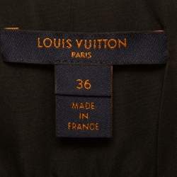 مملوكة مسبقًا فستان لوي فيتون بني جلد مزين بأربطة صغير مقاس صغير (سمول)