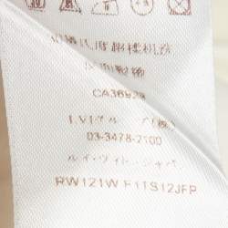 Pre Owned Louis Vuitton Cream Jersey Heart Brooch T-Shirt S