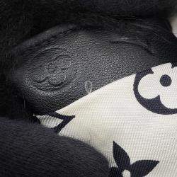 Pre Owned \جاكيت فرو فوكس إنتارسيه من لوي فيتون بتصميم دامير فرو الثعلب والراكون أبيض/أسود مقاس ٣٨\