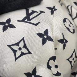 Pre Owned \جاكيت فرو فوكس إنتارسيه من لوي فيتون بتصميم دامير فرو الثعلب والراكون أبيض/أسود مقاس ٣٨\