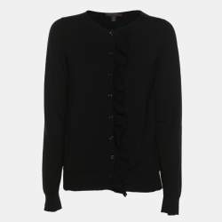 Pre Owned Louis Vuitton Black Knit Button Front Cardigan S