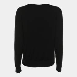 Pre Owned Louis Vuitton Black Knit Button Front Cardigan S