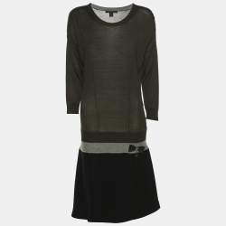 مملوكة مسبقًا Louis Vuitton Tri Color Wool Blend Mini Dress M