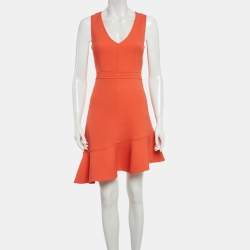 مملوكة مسبقًا فستان ميني خالي من الأكمام صوف برتقالي لوي فيتون مقاس صغير (سمول)