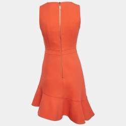 مملوكة مسبقًا فستان ميني خالي من الأكمام صوف برتقالي لوي فيتون مقاس صغير (سمول)