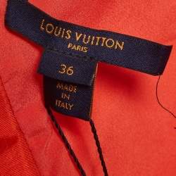 مملوكة مسبقًا فستان ميني خالي من الأكمام صوف برتقالي لوي فيتون مقاس صغير (سمول)