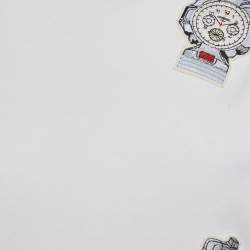 Pre Owned Louis Vuitton White Jersey Applique T-Shirt XS