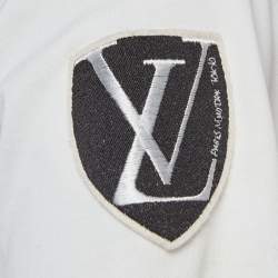 Pre Owned Louis Vuitton White Jersey Applique T-Shirt XS