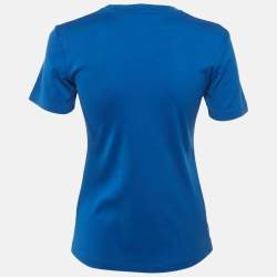 Pre Owned Louis Vuitton Blue Printed Jersey T-Shirt S