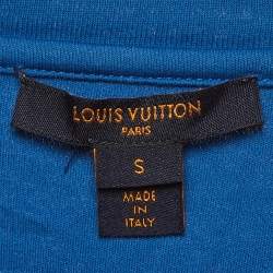 Pre Owned Louis Vuitton Blue Printed Jersey T-Shirt S