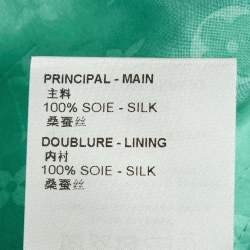 Pre Owned Louis Vuitton Green Monogram Silk Shirt and Trouser Suit S/M