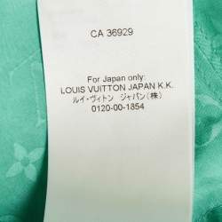 Pre Owned Louis Vuitton Green Monogram Silk Shirt and Trouser Suit S/M