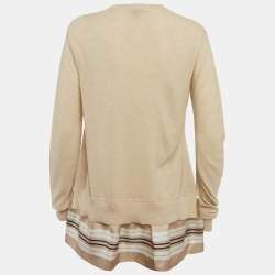 Pre Owned Louis Vuitton Beige Wool Knit Sweater M