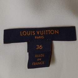 Pre Owned Louis Vuitton Off-White Crepe One Shoulder Maxi Dress S