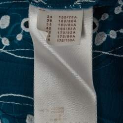 Pre Owned Louis Vuitton Black/Blue Embroidered Jersey Mini Dress M