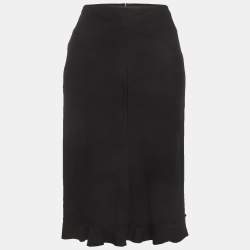 مملوكة مسبقًا Louis Vuitton Black Wool Pencil Skirt M