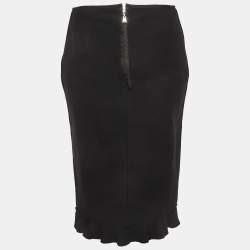 مملوكة مسبقًا Louis Vuitton Black Wool Pencil Skirt M