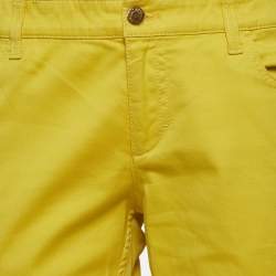 مملوكة مسبقًا بنطلون جينز لويس فويتون قطني أصفر ضيق مقاس وسط 28 بوصة