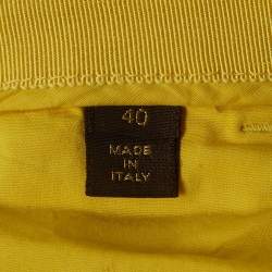 مملوكة مسبقًا بنطلون جين ز لويس فويتون قطني أصفر ضيق مقاس وسط 28 بوصة