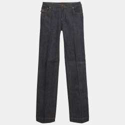Pre Owned Louis Vuitton Navy Blue Denim Jeans S/Waist 27"