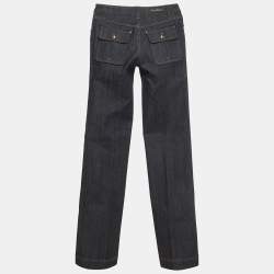 Pre Owned Louis Vuitton Navy Blue Denim Jeans S/Waist 27"