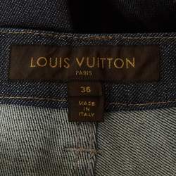 Pre Owned Louis Vuitton Navy Blue Denim Jeans S/Waist 27"