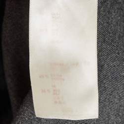 Pre Owned Louis Vuitton Grey Wool Knit and Cotton Pleated Short Dress M