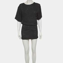 Pre Owned فستان لويس فيتون جاكار أسود ميني مقاس صغير