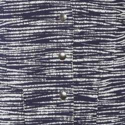 Pre Owned Louis Vuitton Navy Blue/White Tweed Button Front Jacket L