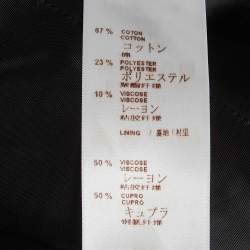 Pre Owned Louis Vuitton Navy Blue/White Tweed Button Front Jacket L