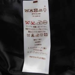 Pre Owned Louis Vuitton Navy Blue/White Tweed Button Front Jacket L