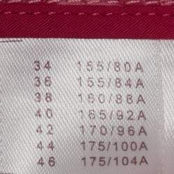 Pre Owned معطف لويس فيتون وردي من مزيج الحرير بياقة عريضة طويلة مقاس كبير (لارج)