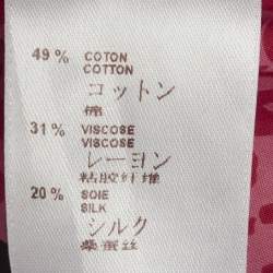 Pre Owned معطف لويس فيتون وردي من مزيج الحرير بياقة عريضة طويلة مقاس كبير (لارج)