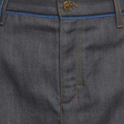 مملوكة مسبقًا تنورة قصيرة جينز رمادي لوي فيتون مقاس كبير/خصر 34 بوصة