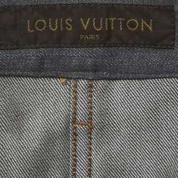 مملوكة مسبقًا تنورة قصيرة جينز رمادي لوي فيتون مقاس كبير/خصر 34 بوصة