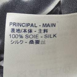 Pre Owned Louis Vuitton Grey Logo Print Silk Trousers S