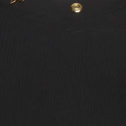 Pre Owned Louis Vuitton Black Jersey Neck Detail Side Strap T-Shirt XS