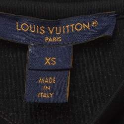 Pre Owned Louis Vuitton Black Jersey Neck Detail Side Strap T-Shirt XS